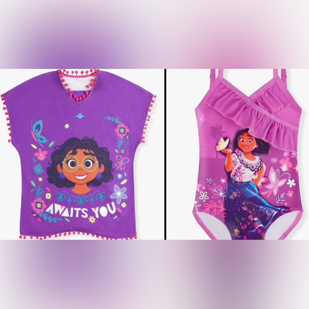 ENCANTO Mirabel Bathing Suit Swimsuit Size (5-6) & Swim Cover Up Size (3-8y)